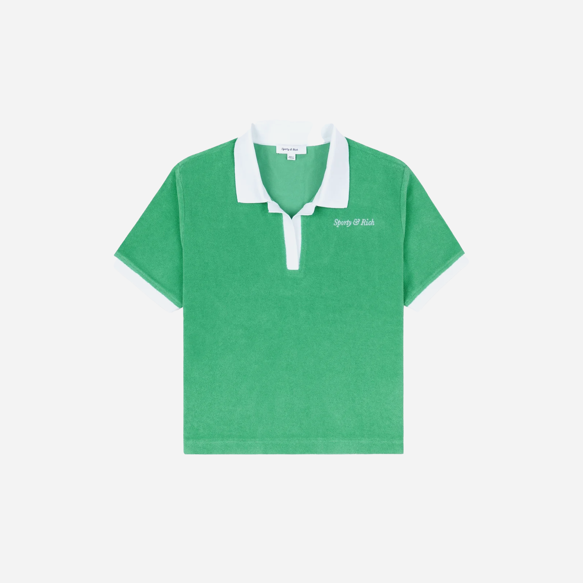 Sporty rich italic – Sporty&Rich Italic Logo Terry Polo - Verde/White