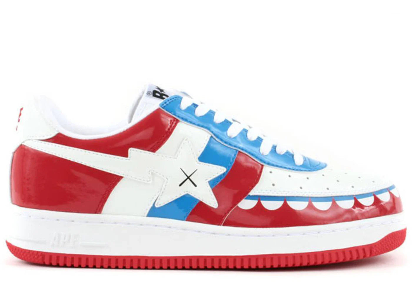 A Bathing Ape Bape Sta Low KAWS Chompers Blue Red