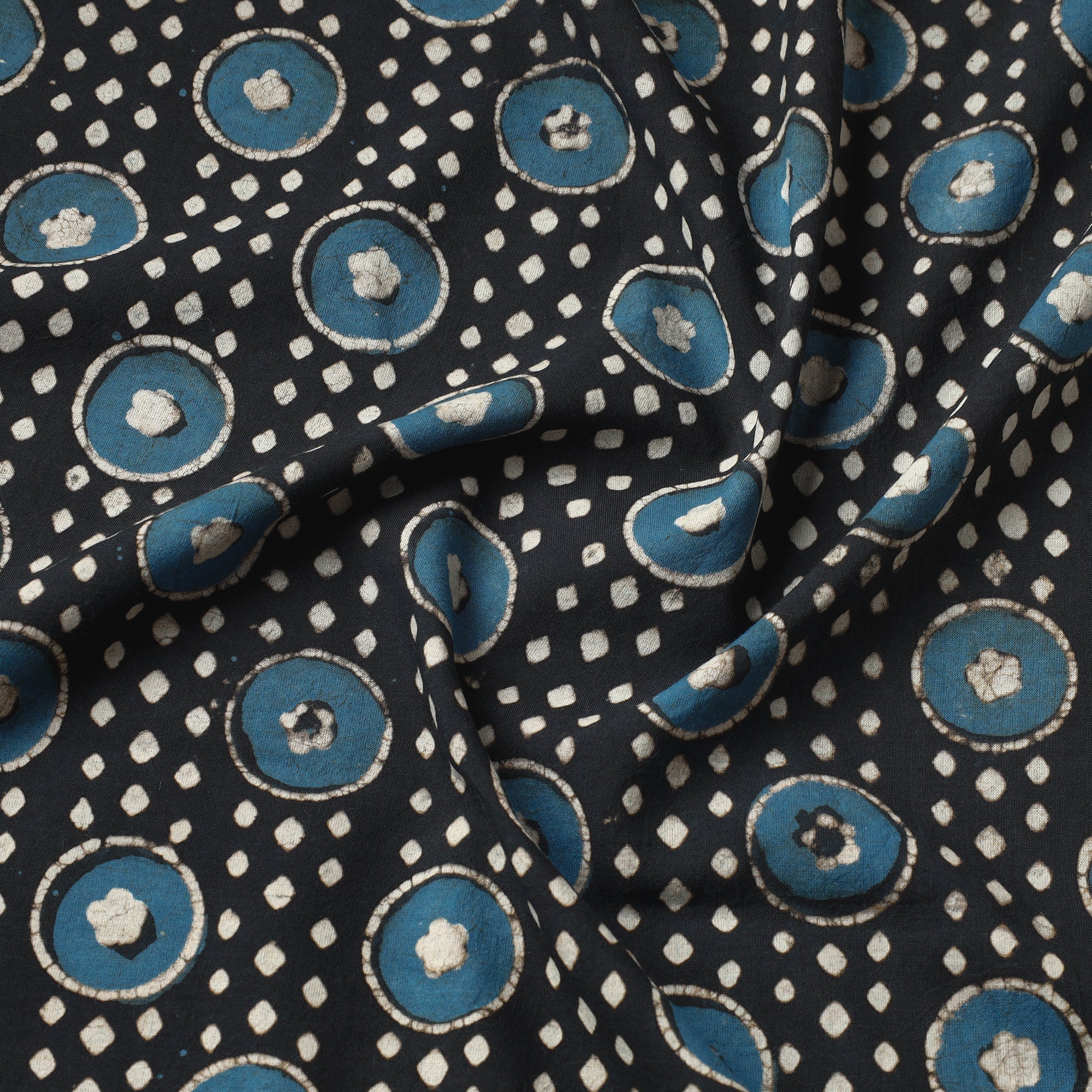 HAVELI CHRONICLES Black - Pipad Block Printed Cotton Fabric - view 3
