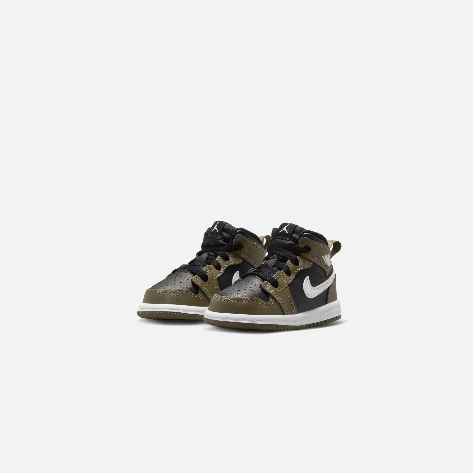 Jordan TD Air Jordan 1 Mid - Black / White / Medium Olive - view 2