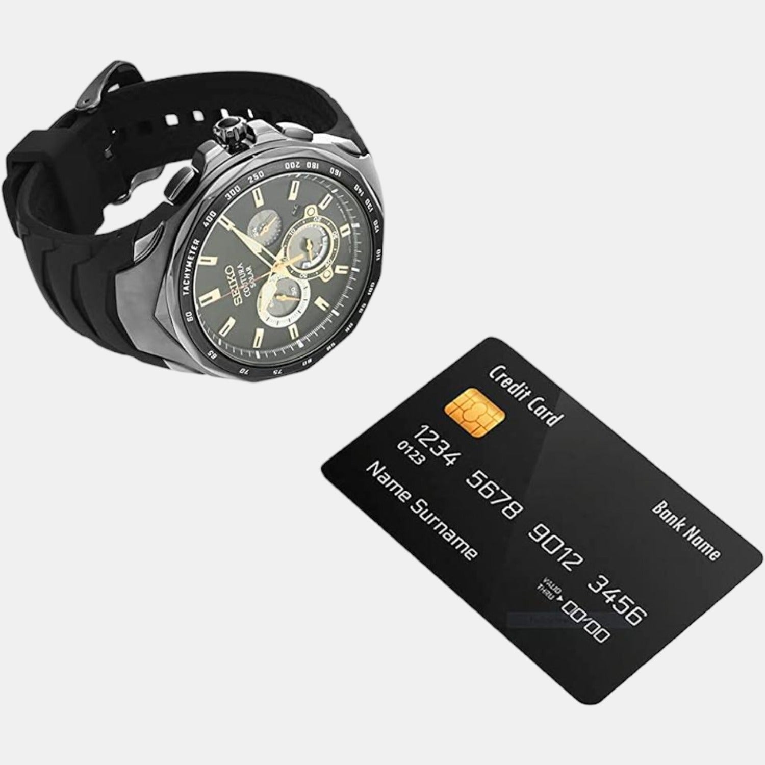 Seiko Coutura Men Solar Black Dial Chronograph Silicone Watch SSC811P9 - view 5