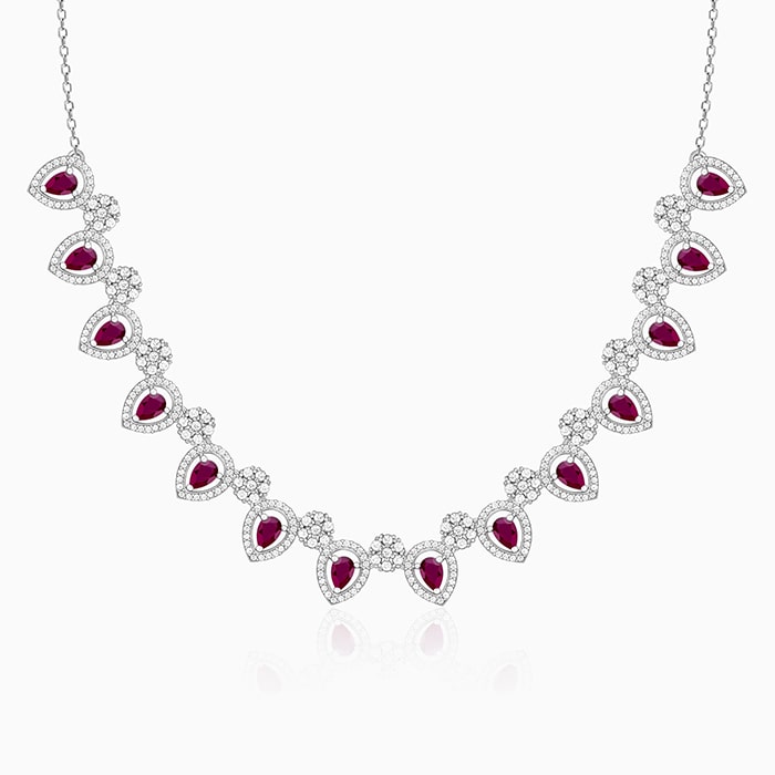 GIVA Jewellery Silver Cherry Prunus Necklace