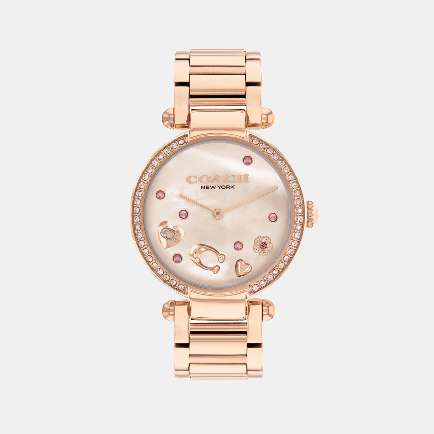 Coach Cary Women Quartz Pink Mother Of Pearl Dial Analog Stainless Steel Watch 14504266