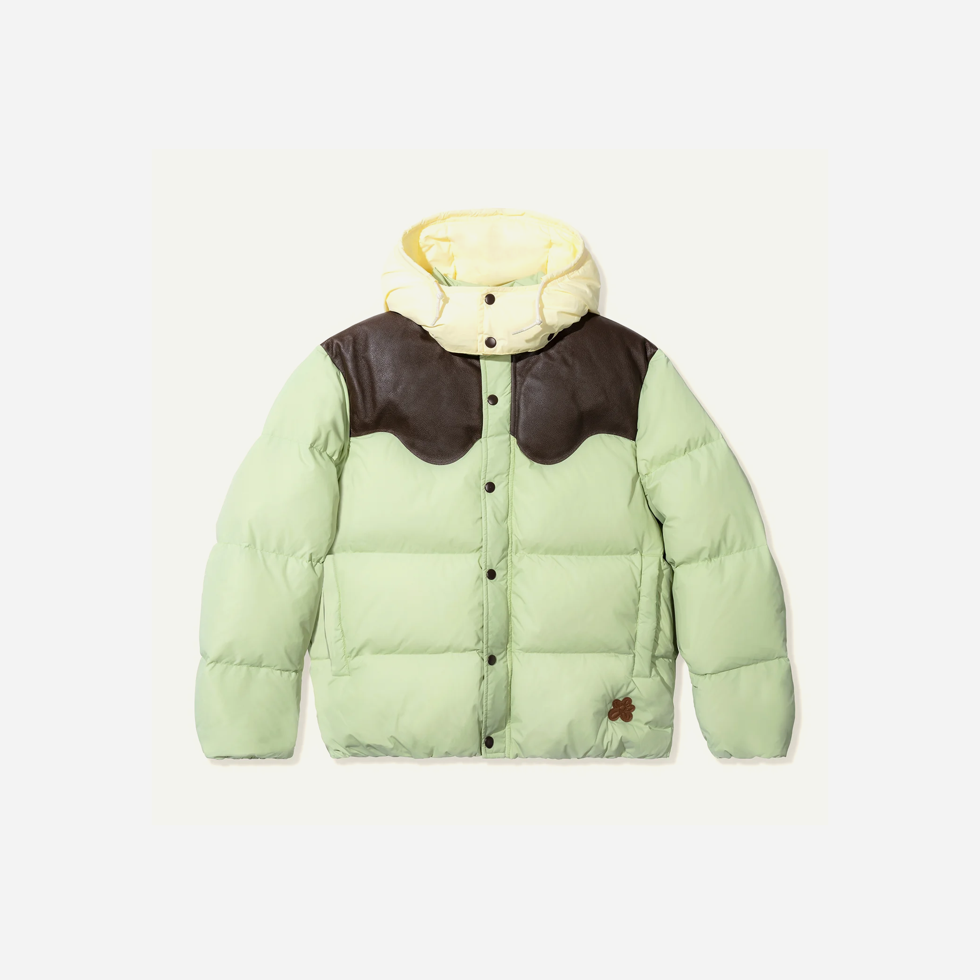 Golf Le Fleur Leather Puffer Jacket – Green - view 2