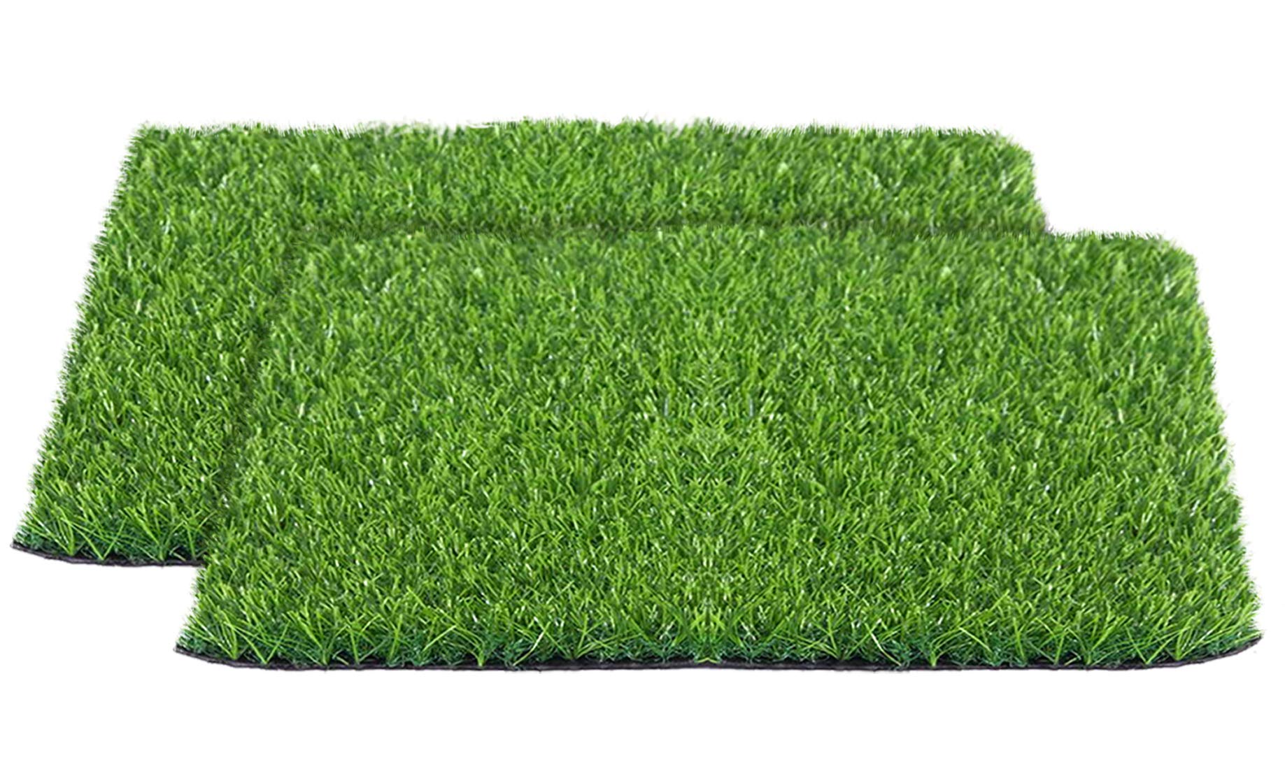 Kuber Industries 35 MM High Density Artificial Grass Carpet Mat for Balcony, Lawn, Door (1 X 2 Feet, Set of 2) Green-KUBMART11789, Standard