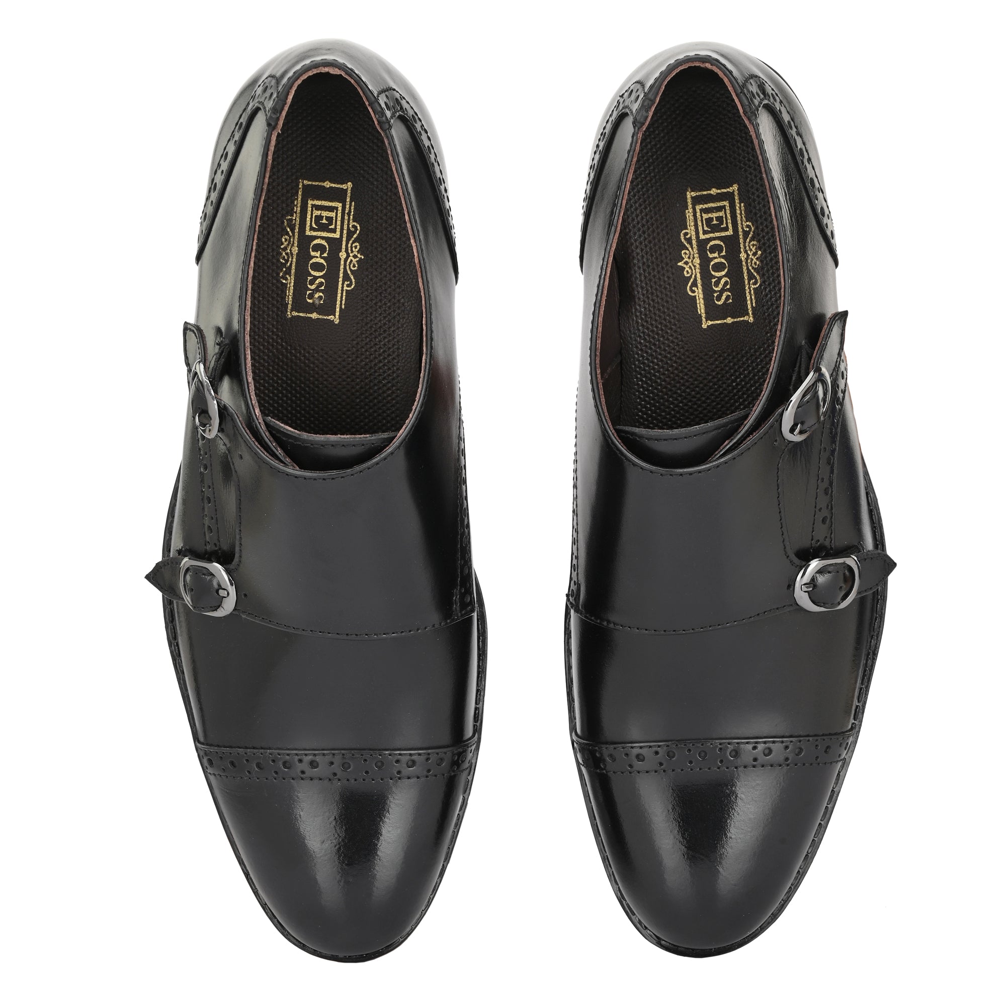egoss-shoes Formal Leather Buckled Monk Shoes For Men - view 5