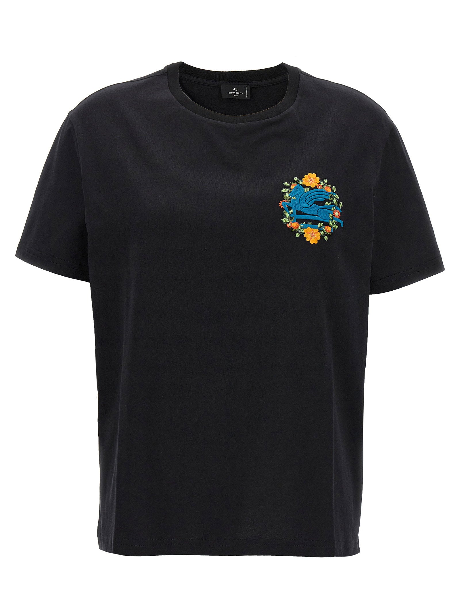 Etro Logo Embroidery T-shirt – 100% cotton