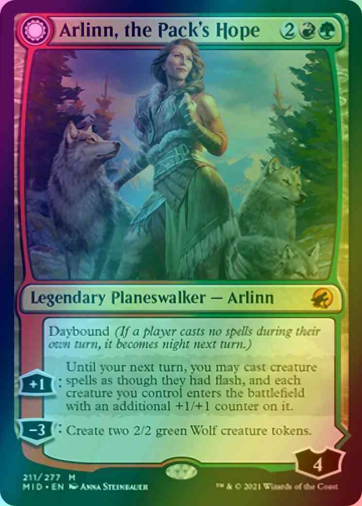 Fury 211 innistrad – Magic Arlinn, the Pack's Hope // Arlinn, the Moon's Fury [211] [Innistrad: Midnight Hunt] [Foil]