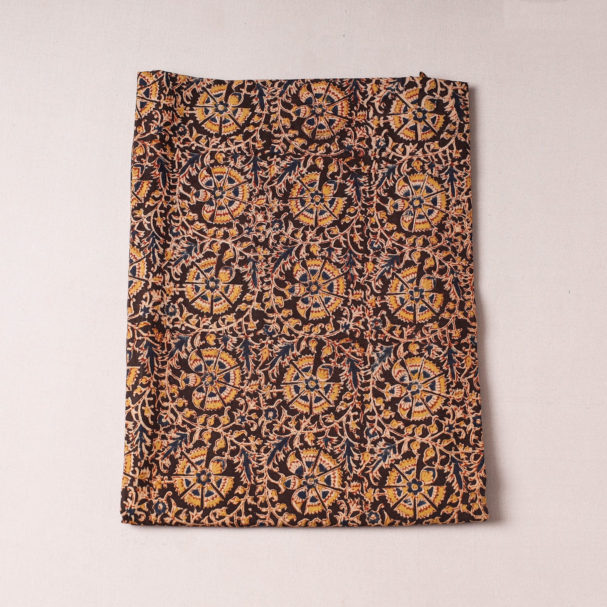 SOUTH KARGHA Brown - Kalamkari Block Printing Cotton Precut Fabric (1.6 meter)