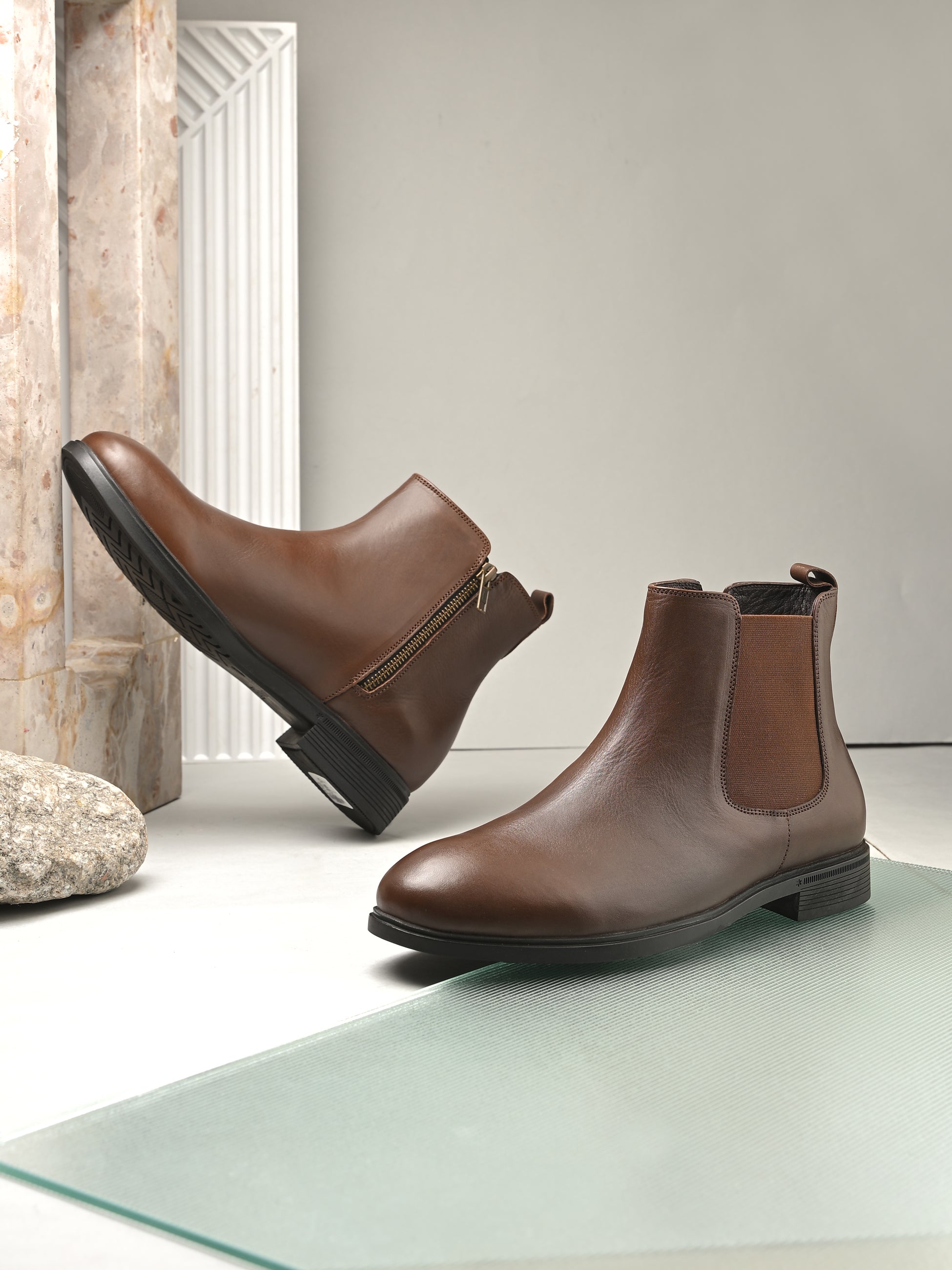 Egoss Shoes Egoss Leather Chelsea Boots For Men - view 13