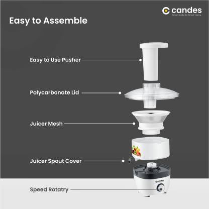Candes Punch 550 Juicer Mixer Grinder (2 Jars, White, Grey) - view 3