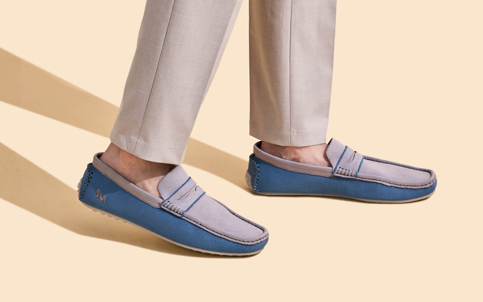 Neeman's ReLive Knit Color Block Loafers : Blue/Grey - view 8