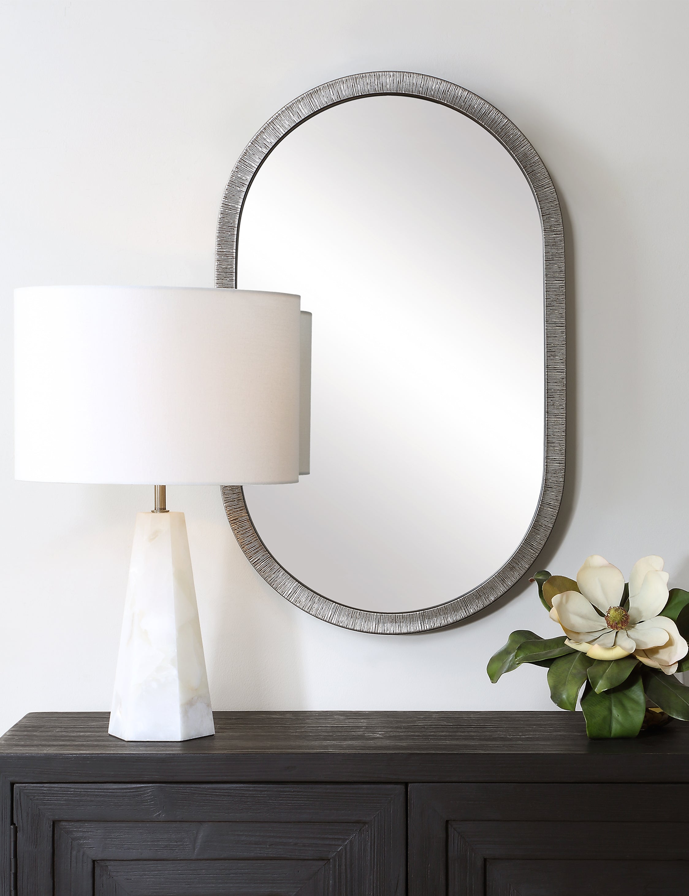 Lulu and Georgia Benga Oval Mirror – Silver - view 2