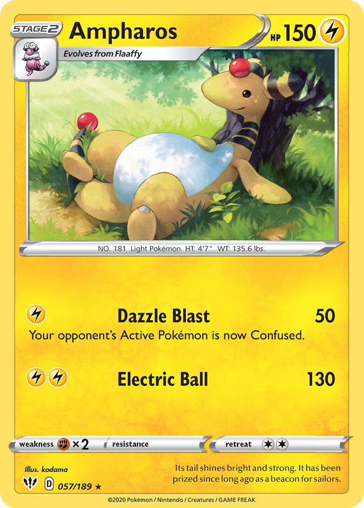 Rare swsh3-057 reverse – Pokémon Ampharos - 057/189 - Rare [swsh3-057] [Reverse Holo] - Ampharos - 057/189 - Rare