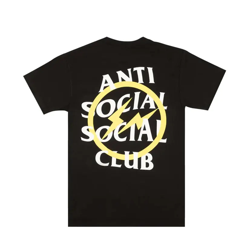Kicks Machine Anti Social Social Club x Fragment Yellow Bolt Tee Black Friday