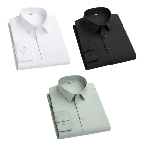 BlackTree Combo of 3 Cotton Shirt for Man ( White, Black and Pista )