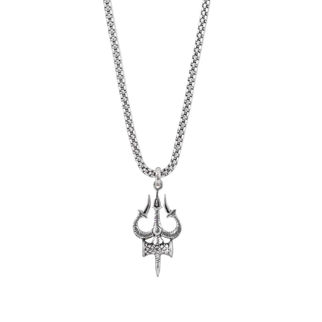 Prinjal Jewellers Silver Trishul Pendant with Chain - view 4