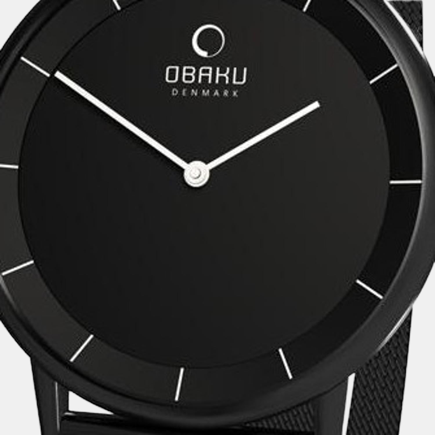 Obaku Banke Men Quartz Black Dial Analog Nylon Watch V143GBBMB - view 3