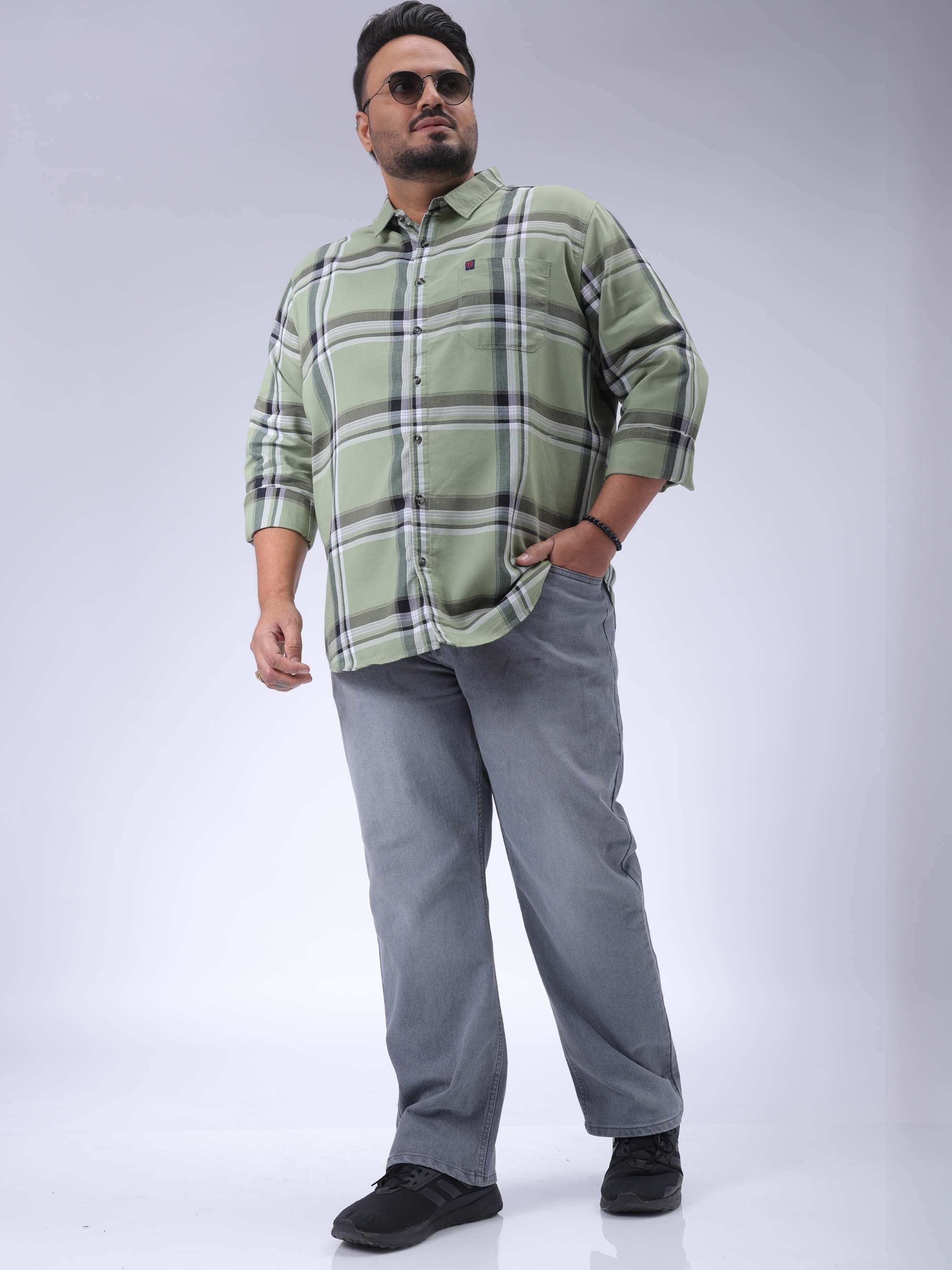HARDSODA Men's Plus Size Grey Vintage Straight Fit Solid Jeans - view 4