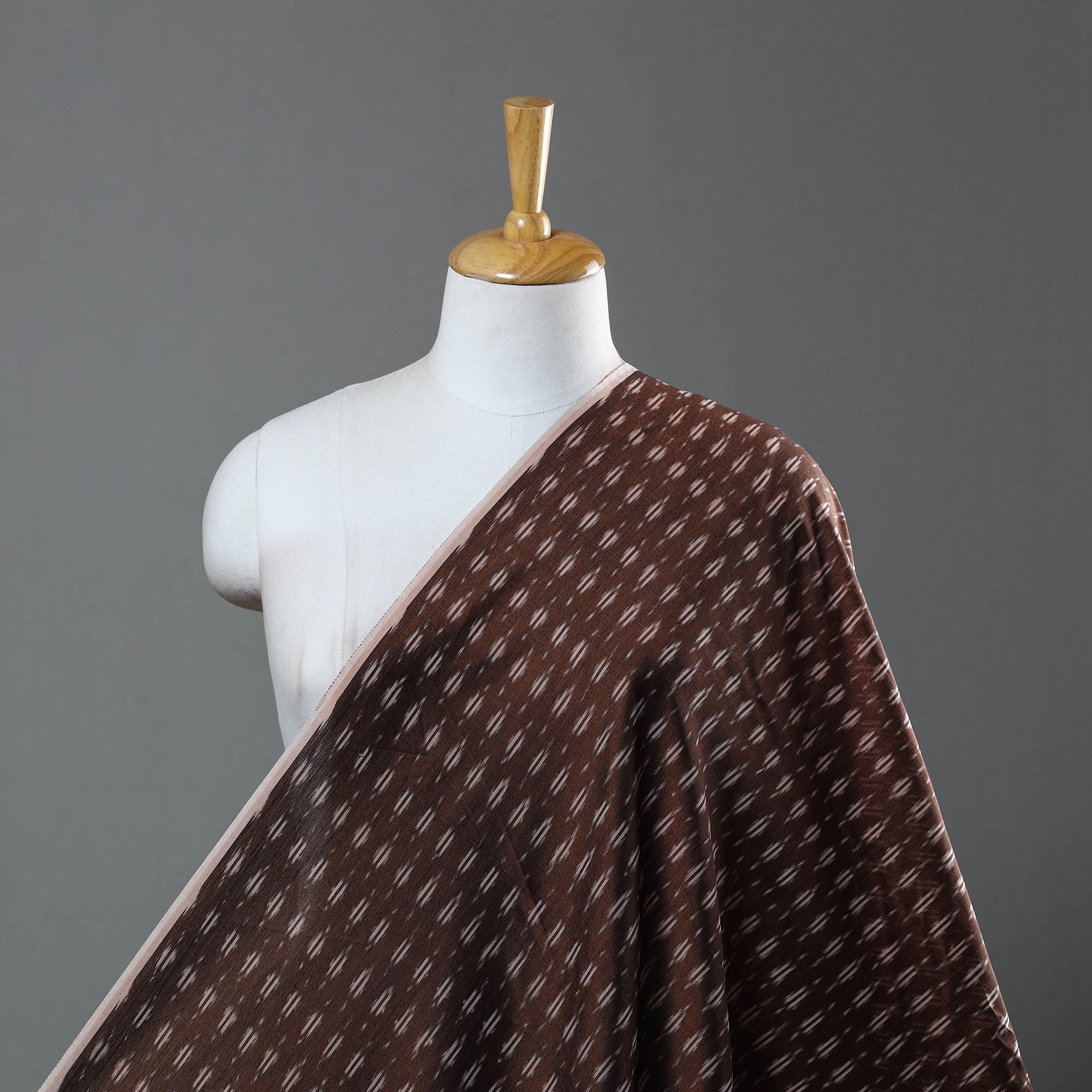 SOUTH KARGHA Brown - Mercerised Cotton Pochampally Ikat Fabric 07