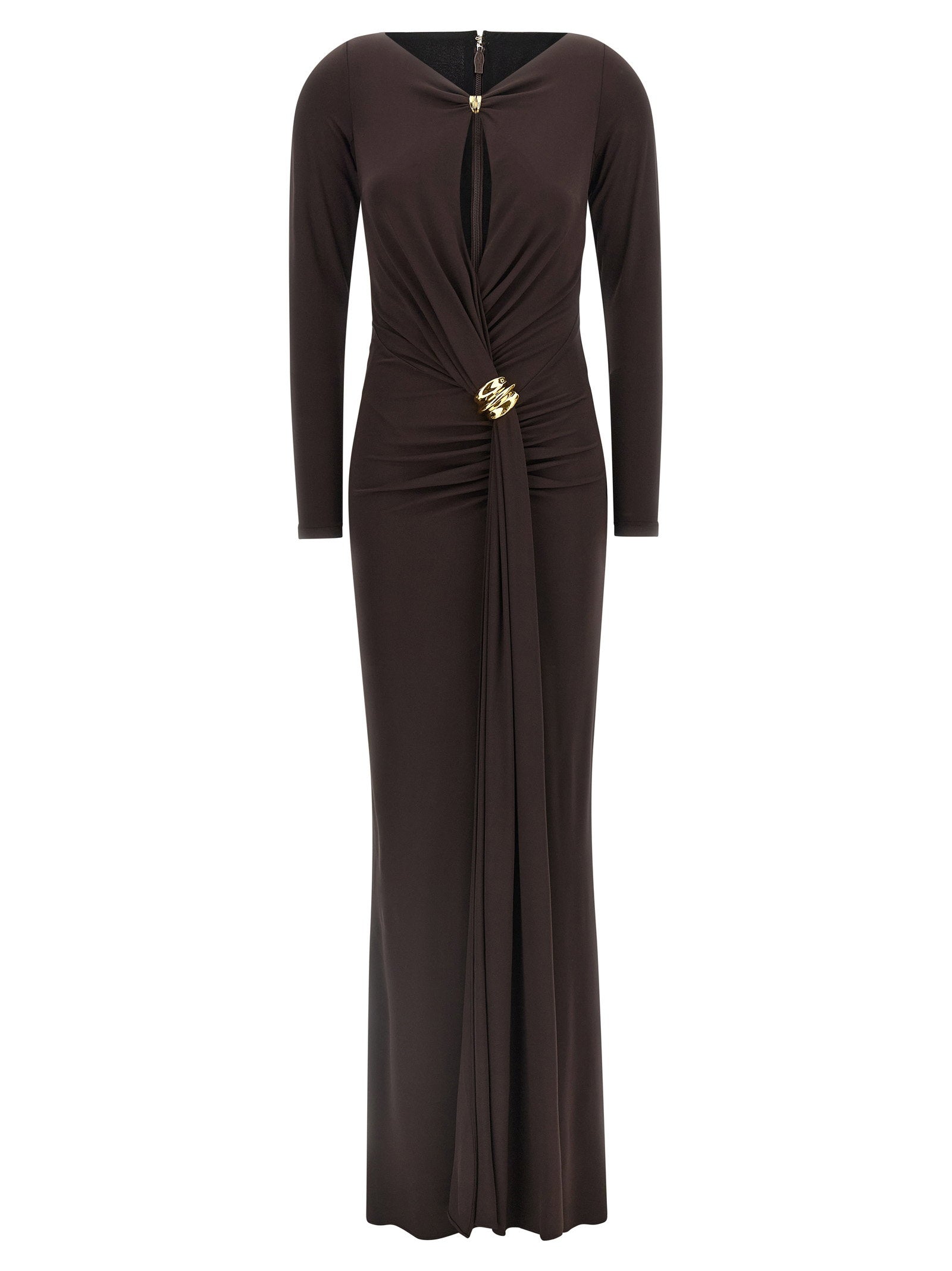 Elisabetta Franchi Red Carpet Dress – 95% viscose, 5% elastane