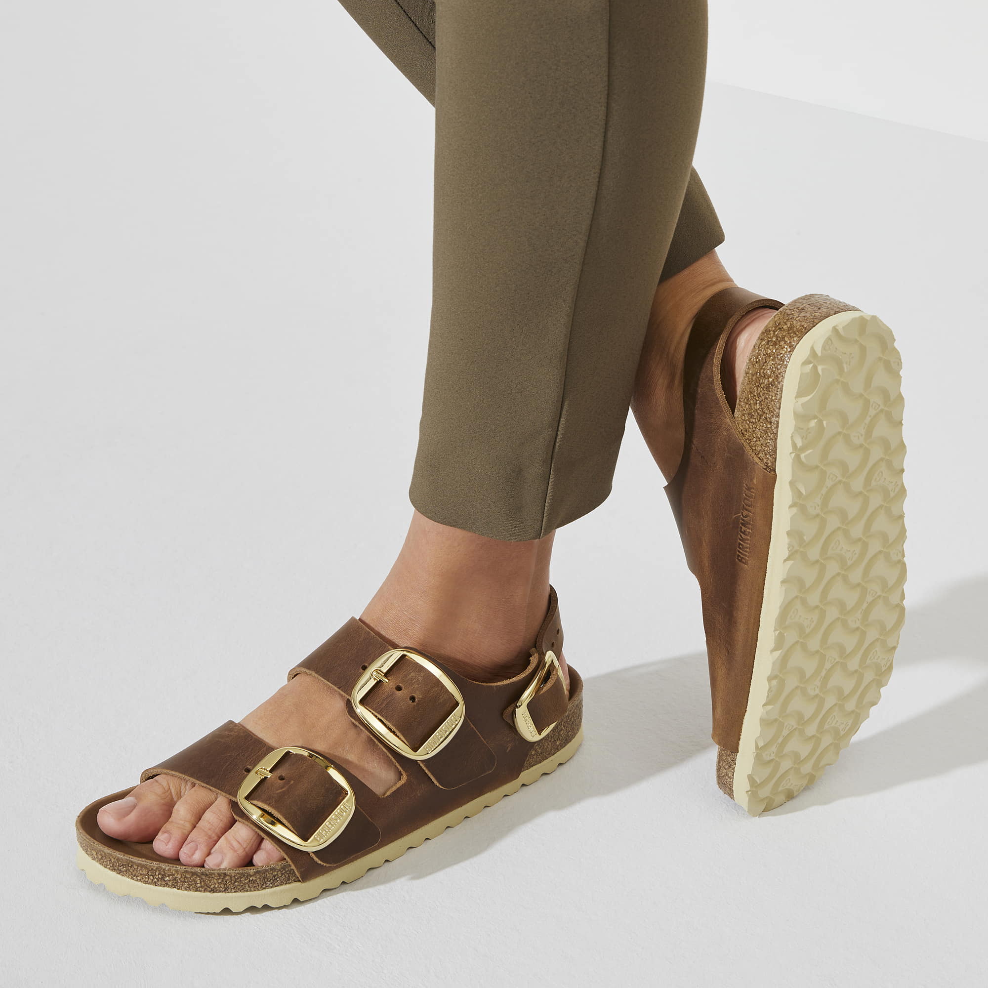 Birkenstock Milano Big Buckle Oiled Leather – Brown Brown/Cognac - view 7