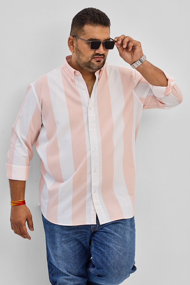 SNITCH Light Pink Oxford Stripes Shirt