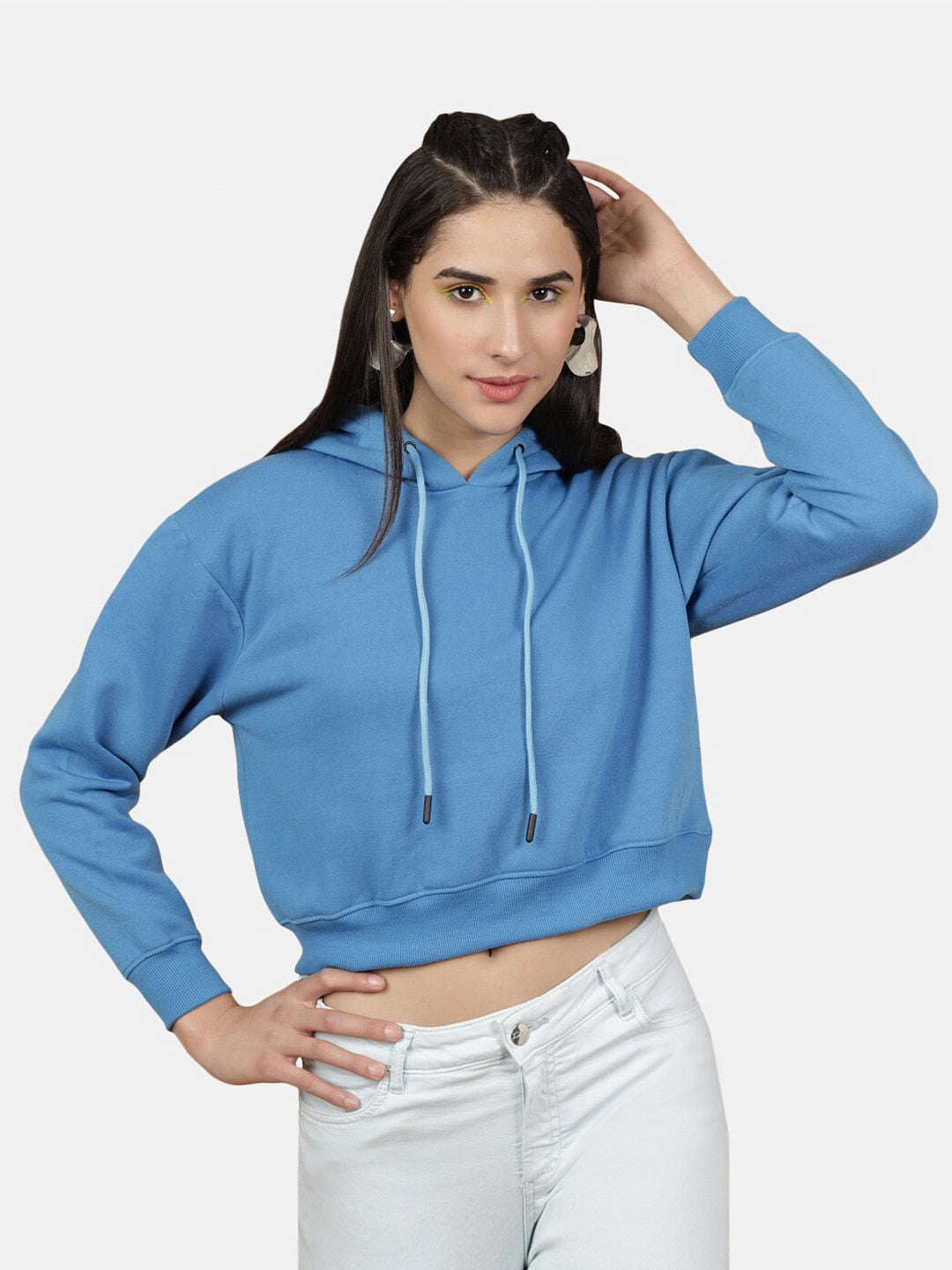 Freehand By The Indian Garage Co Women's Solid Regular Fit Sweatshirt