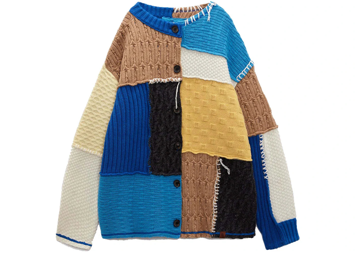 ADER error x Zara Oversized Patchwork Knit Cardigan Multicolored