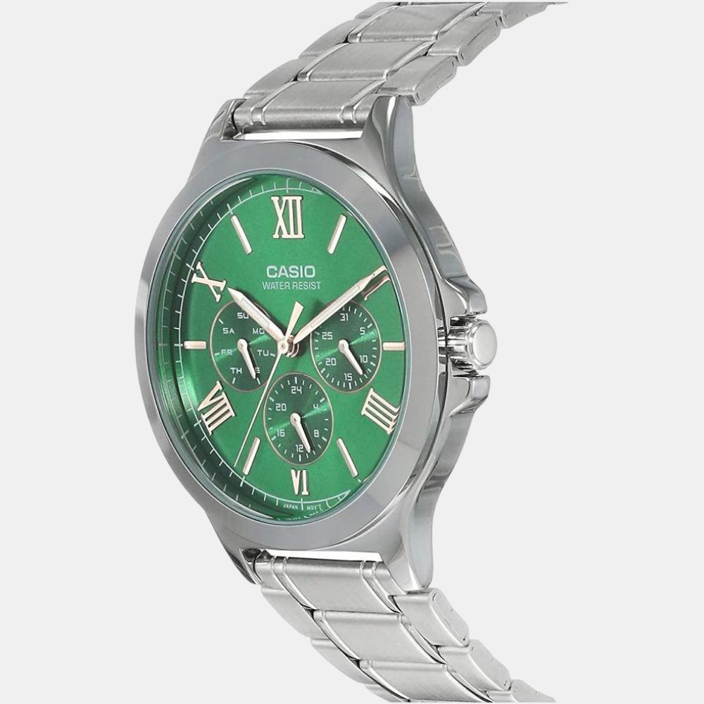 Casio Enticer Men Quartz Green Dial Chronograph Stainless Steel Watch A1685 - view 2