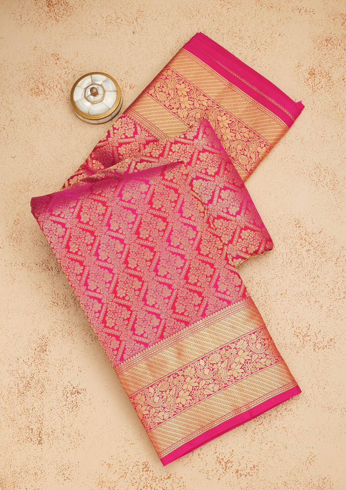 Koskii Rani Pink Zariwork Pure Silk Saree – Women's