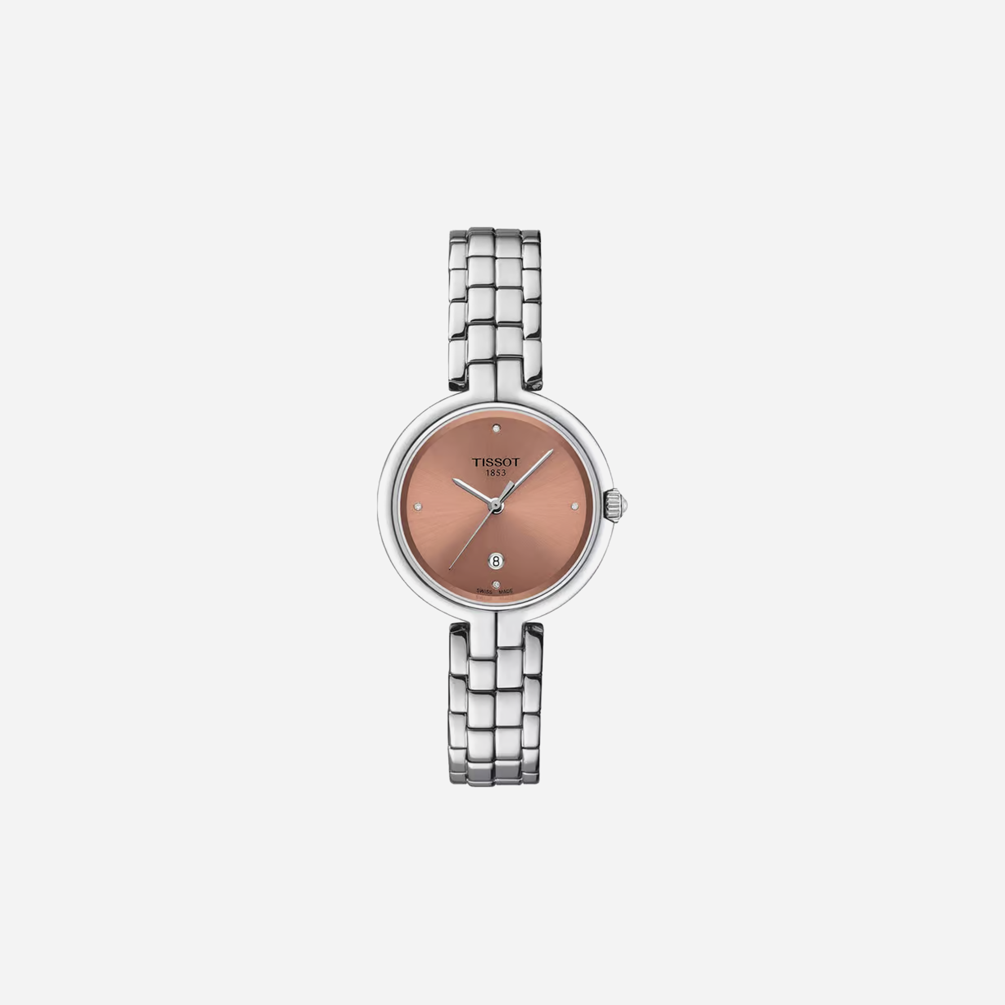 Tissot Flamingo Silver Dial Stainless Steel Bracelet 30mm