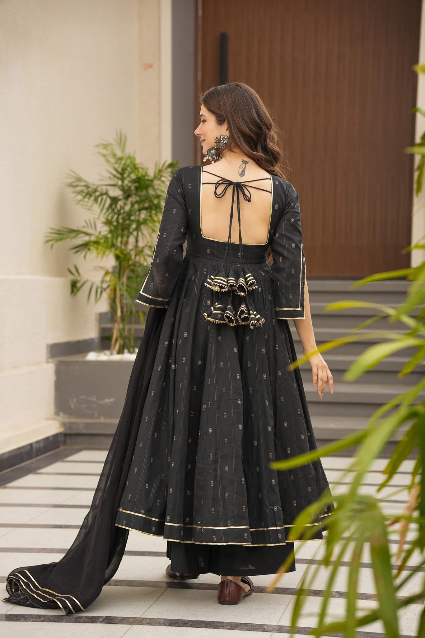 Idaho-o Mystery black cotton suit set - view 2