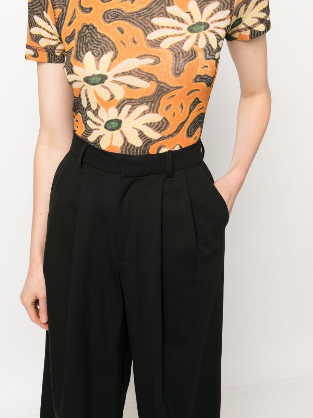 Az Factory With Lutz Huelle Wide leg wool trousers - view 2