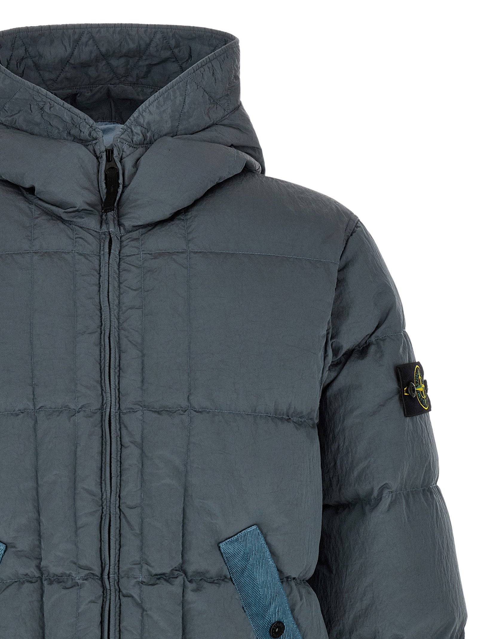 Stone Island Crumpled Effect Down Jacket – 100% polyamide - view 3