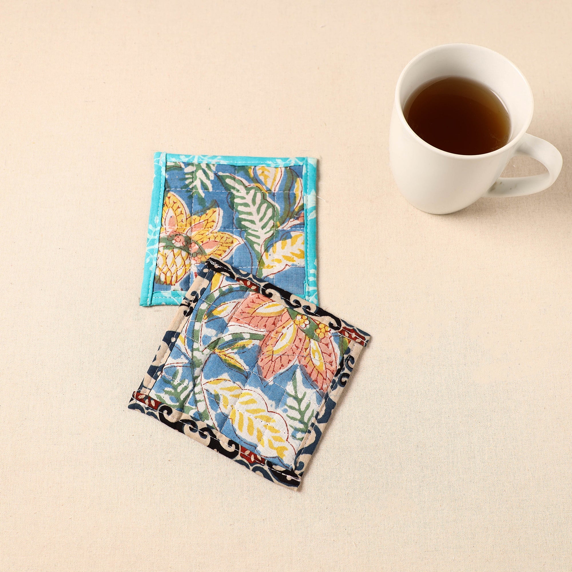 JALPARI Floral Print Cotton Quilted Coasters (Set of 2) 22 - view 2