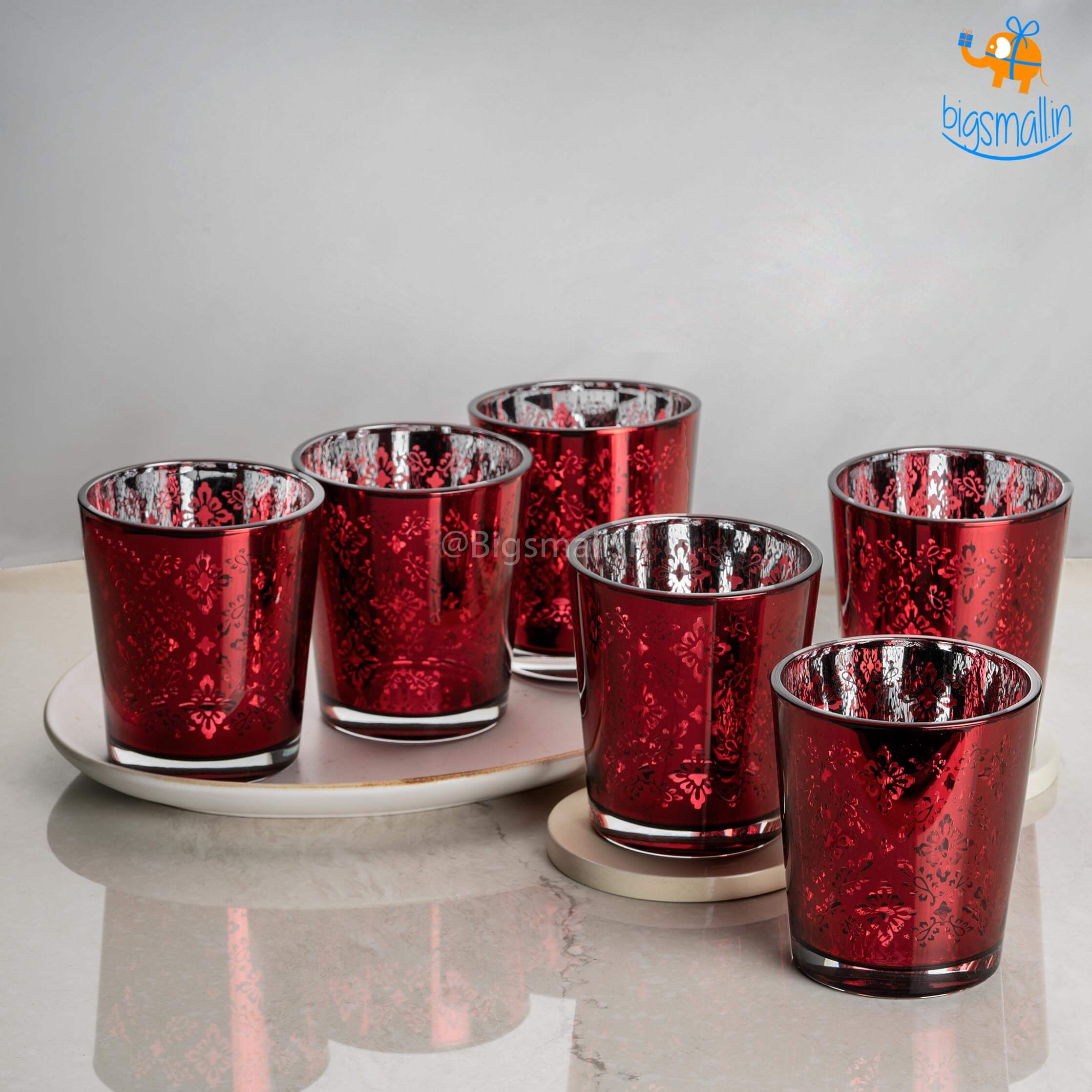 Devnow Ruby Red Floral Tumbler Set - view 2