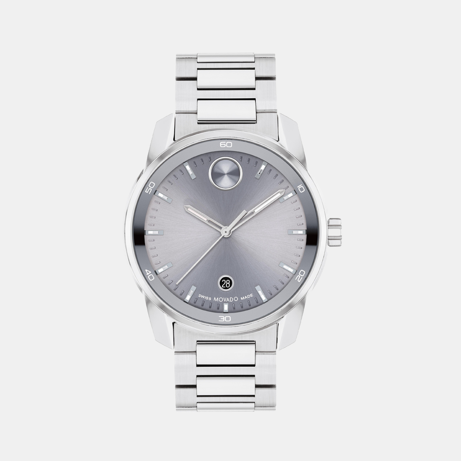 Movado Bold Men Quartz Grey Dial Analog Stainless Steel Watch 3601204