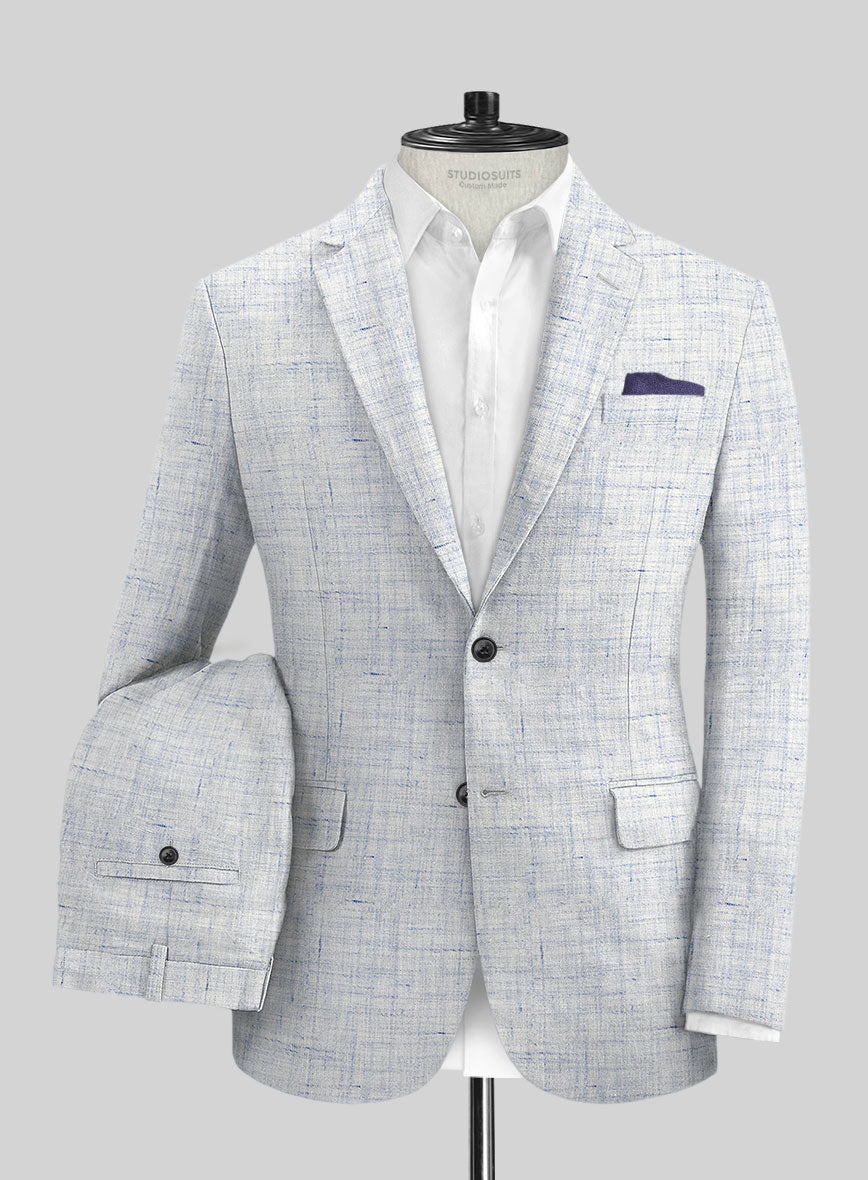 StudioSuits Solbiati Cloudweave Blue Linen Suit