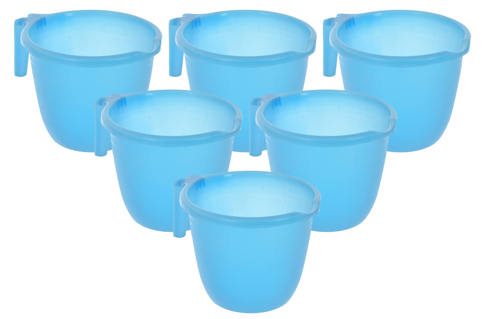 Heart Home Plastic Bathroom Mug 1 Litre- Pack of 6 (Sky Blue)-46HH0211