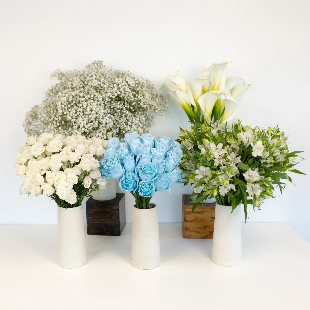 FiftyFlowers Blue Fuzzy Rose Bouquet Bar Kit - view 3