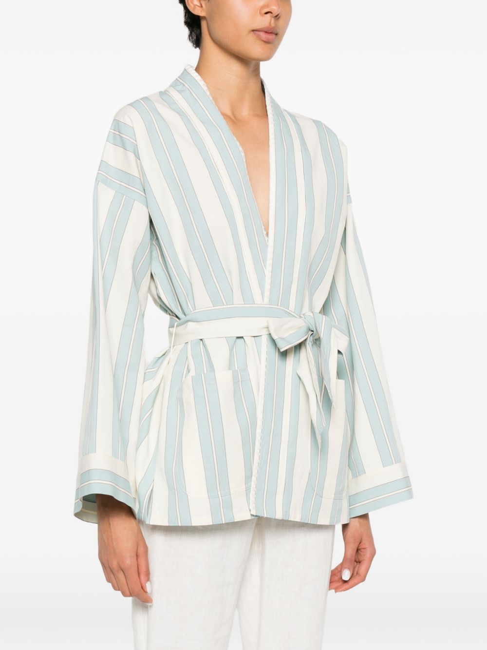 Forte Forte Striped kimono jacket – 78% Cotton 22% Linem - view 2