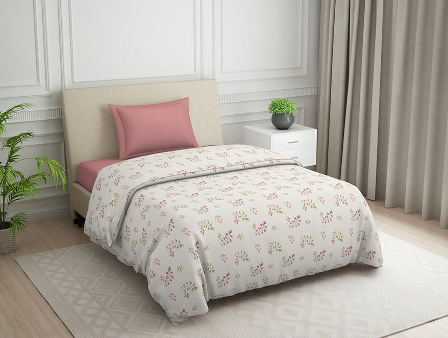 Spaces India Floral Grey Polycotton Quilt Single Harmony - By Welspun - view 2