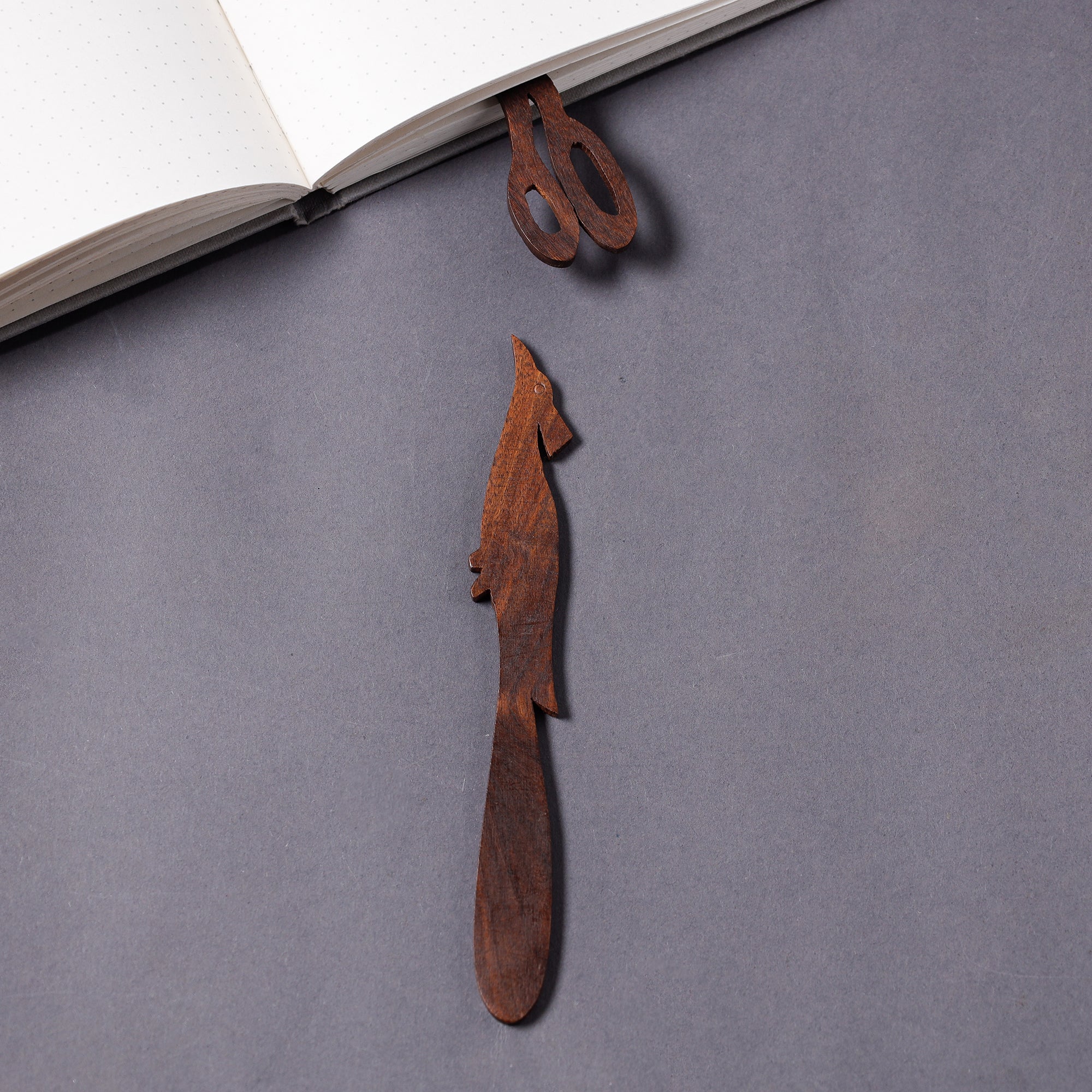 ITOKRI CRAFTS INITIATIVE Bijnor Hand Carved Sheesham Wood Bookmark
