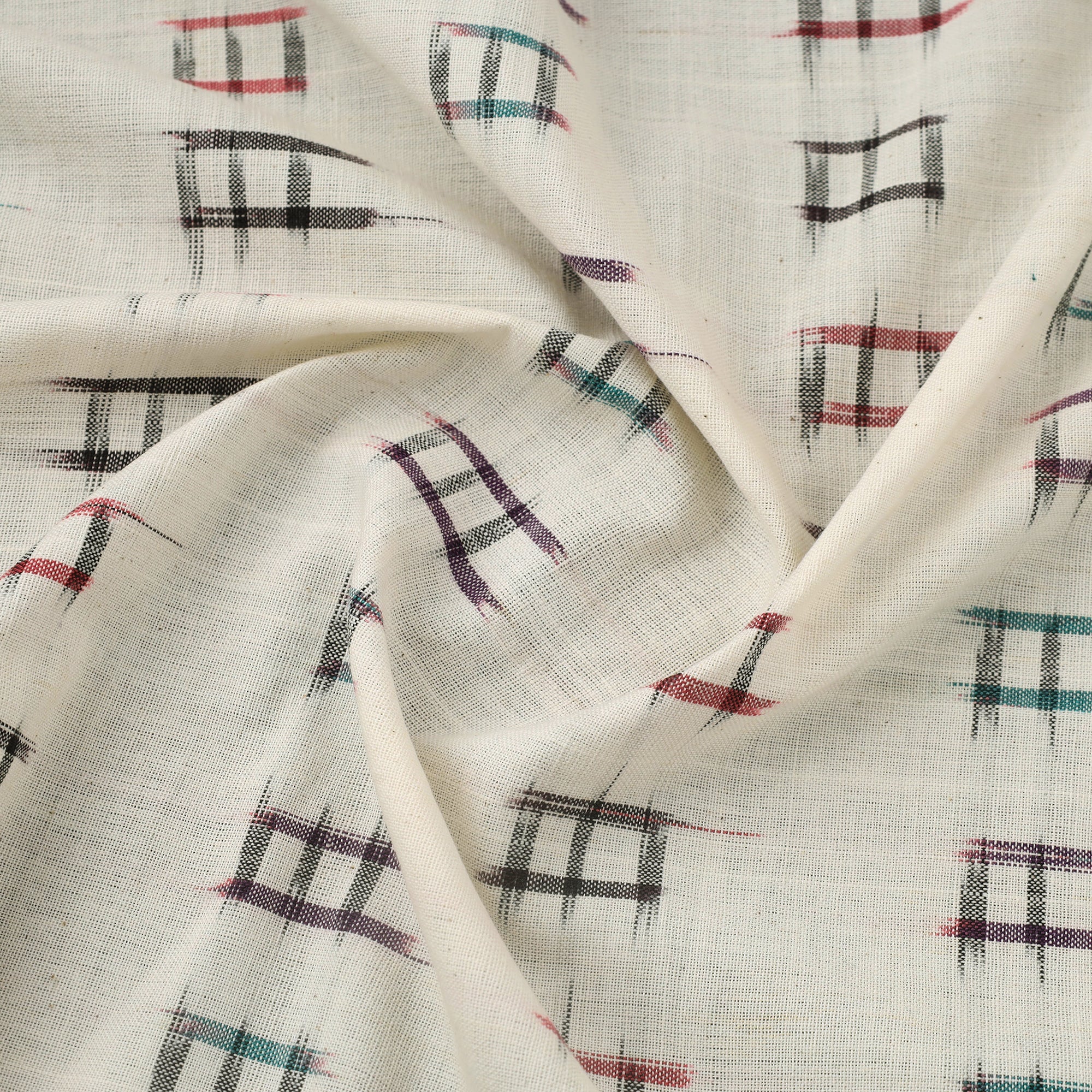 SOUTH KARGHA Beige - Handloom Cotton Pochampally Double Ikat Fabric 05 - view 3