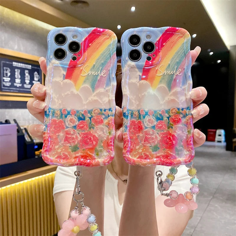 Peeperly Rainbow Flower Case With Bracelet – No Color