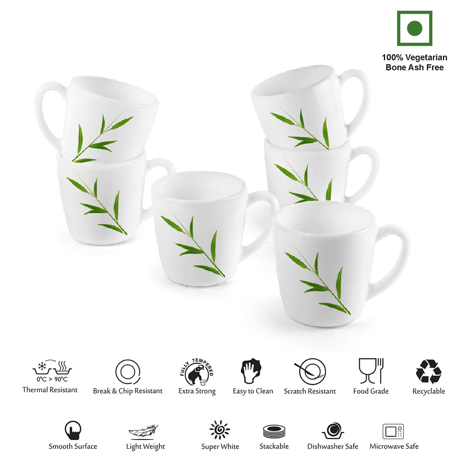 Cello Imperial Bamboo Grove Ricca Mugs, 6 Pieces - view 6