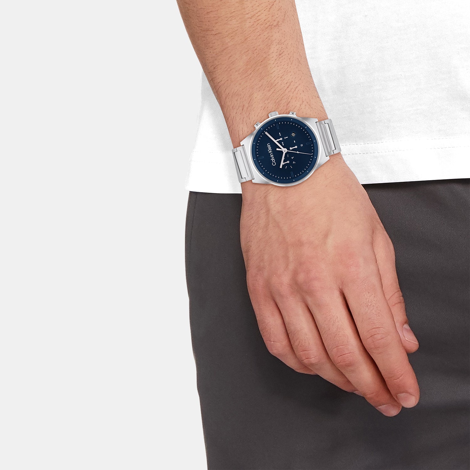 Calvin Klein Ck Impressive Men Quartz Blue Dial Chronograph Stainless Steel Watch 25200293 - view 4
