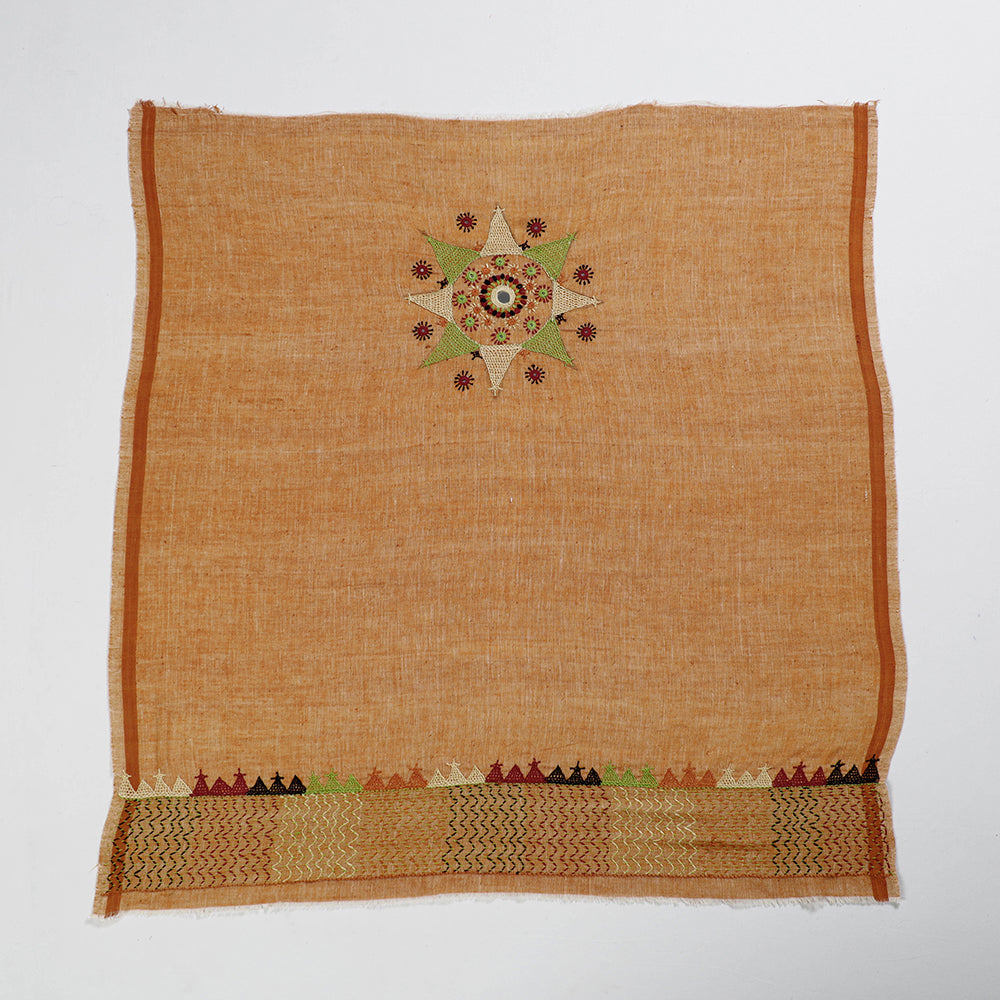 SANDUR KUSHALA KALA KENDRA Brown - Lambani Embroidery Handspun Cotton Blouse Piece - view 2