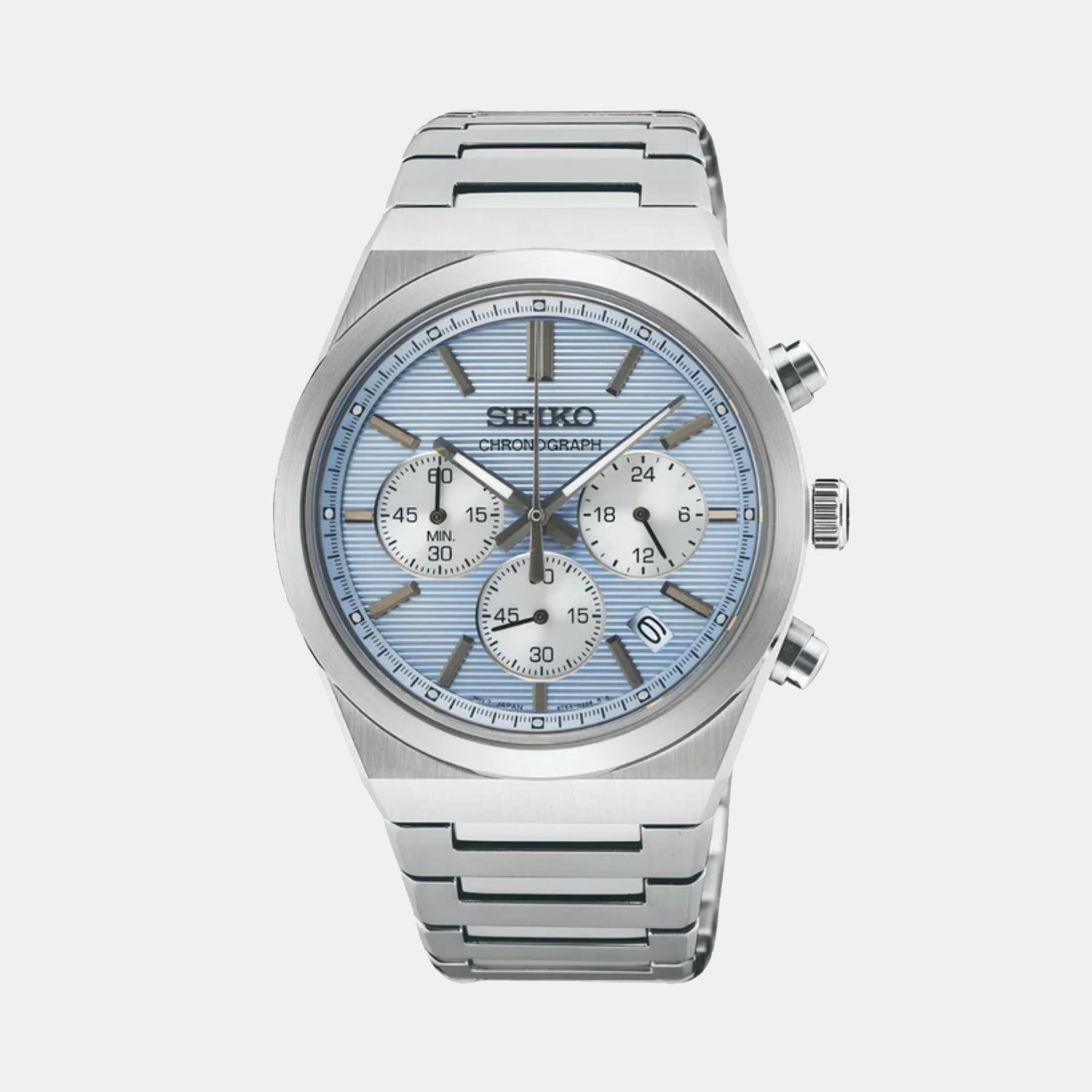 Seiko Conceptual Men Quartz Light Blue Dial Chronograph Stainless Steel Watch SSB459P1